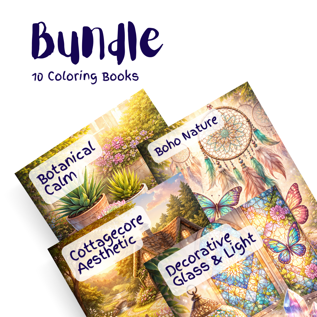 Nature & Decorative Design Bundle – 10 Coloring Books