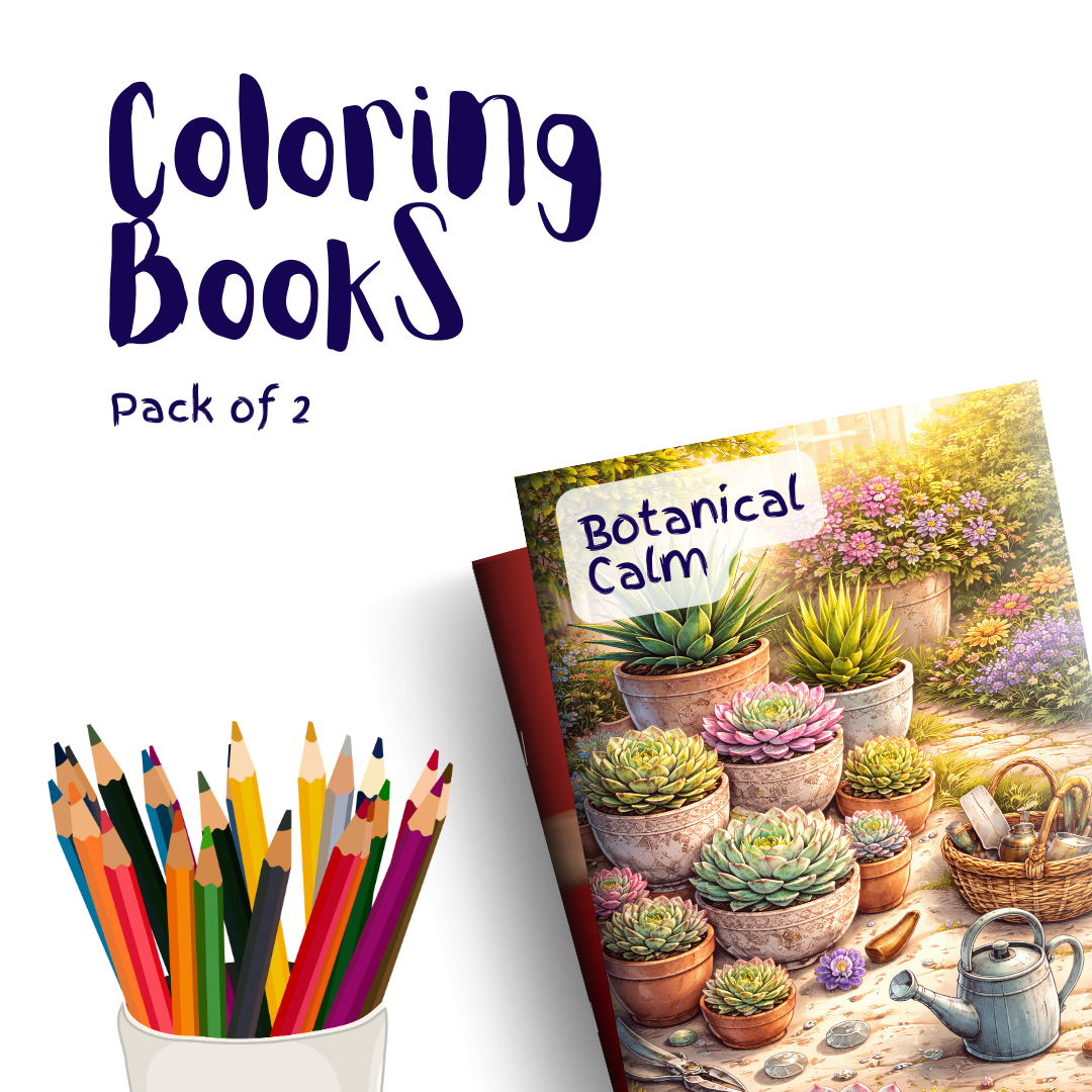 Botanical Calm – 2 Coloring Books