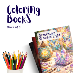 Decorative Glass & Light – 3 Coloring Books