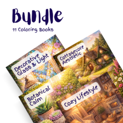 Cozy Living & Decorative Light Bundle – 11 Coloring Books